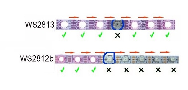 Differences between WS2812B and WS2813