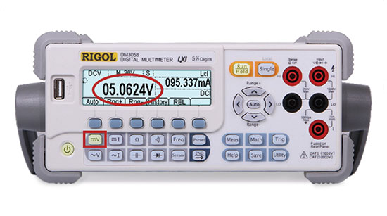  DMM settings for measuring DCV 