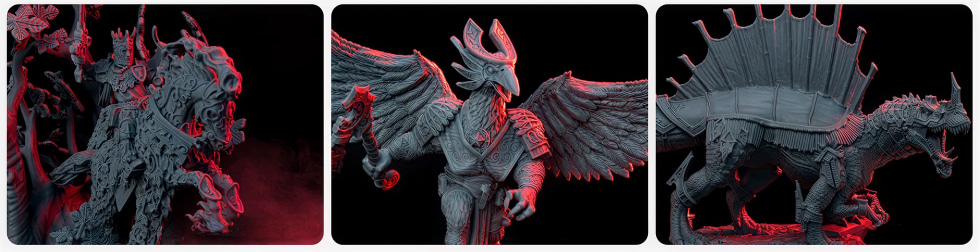 Прототипи міфічних істот, виготовлені з фотополімерної смоли