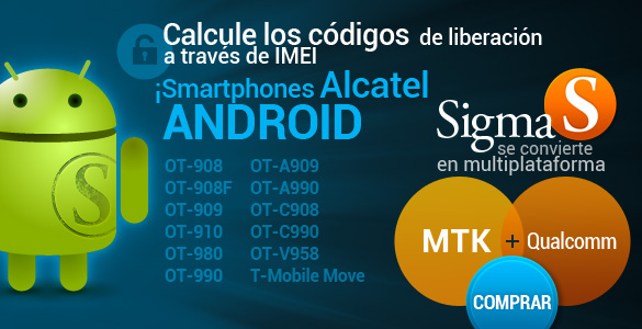 Sigma - Cálculo de códigos de liberación a través de IMEI para Alcatel