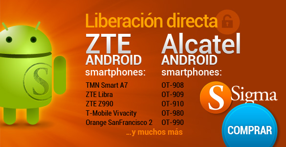 Liberación directa y calculo de códigos por IMEI para smartphones ZTE Androidde