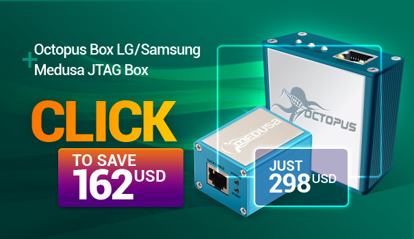 Save $162 buying Octopus Box Samsung + LG with cables or Medusa Box with JTAG adapters