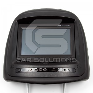 Headrest with touch screen monitor and DVD player