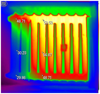 Термограмма батареи отопления
