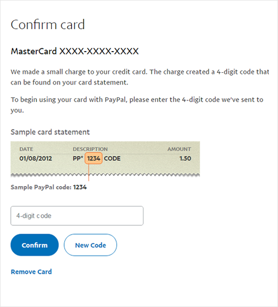 4-digit PayPal code