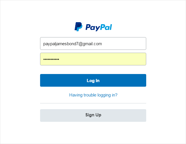 paypal login account