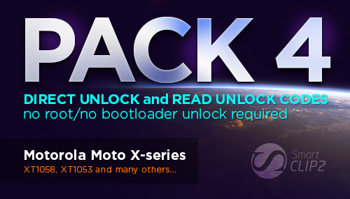 Actualización para Smart-Clip2 Pack 4:  Liberación directa / lectura de códigos de liberación para Motorola MotoX