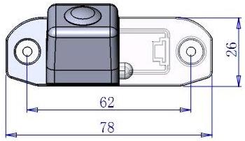 Dimensions of Car Rear View Camera for Volvo