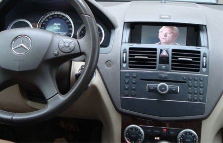 Mercedes-Benz W204 with installed monitor