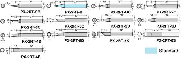 Puntas de recambio para Goot PX-2xx