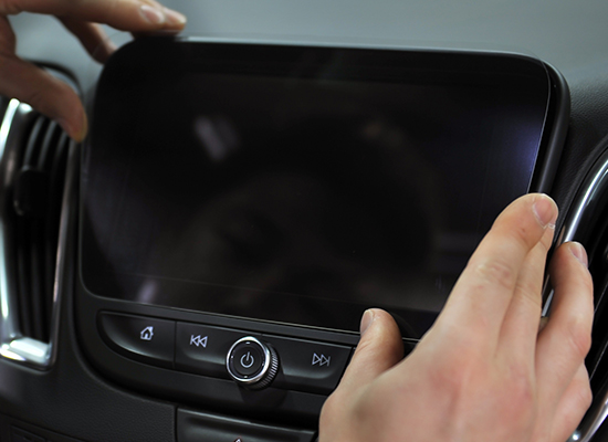 Protective glass for touch screen panels of Chevrolet cars in use