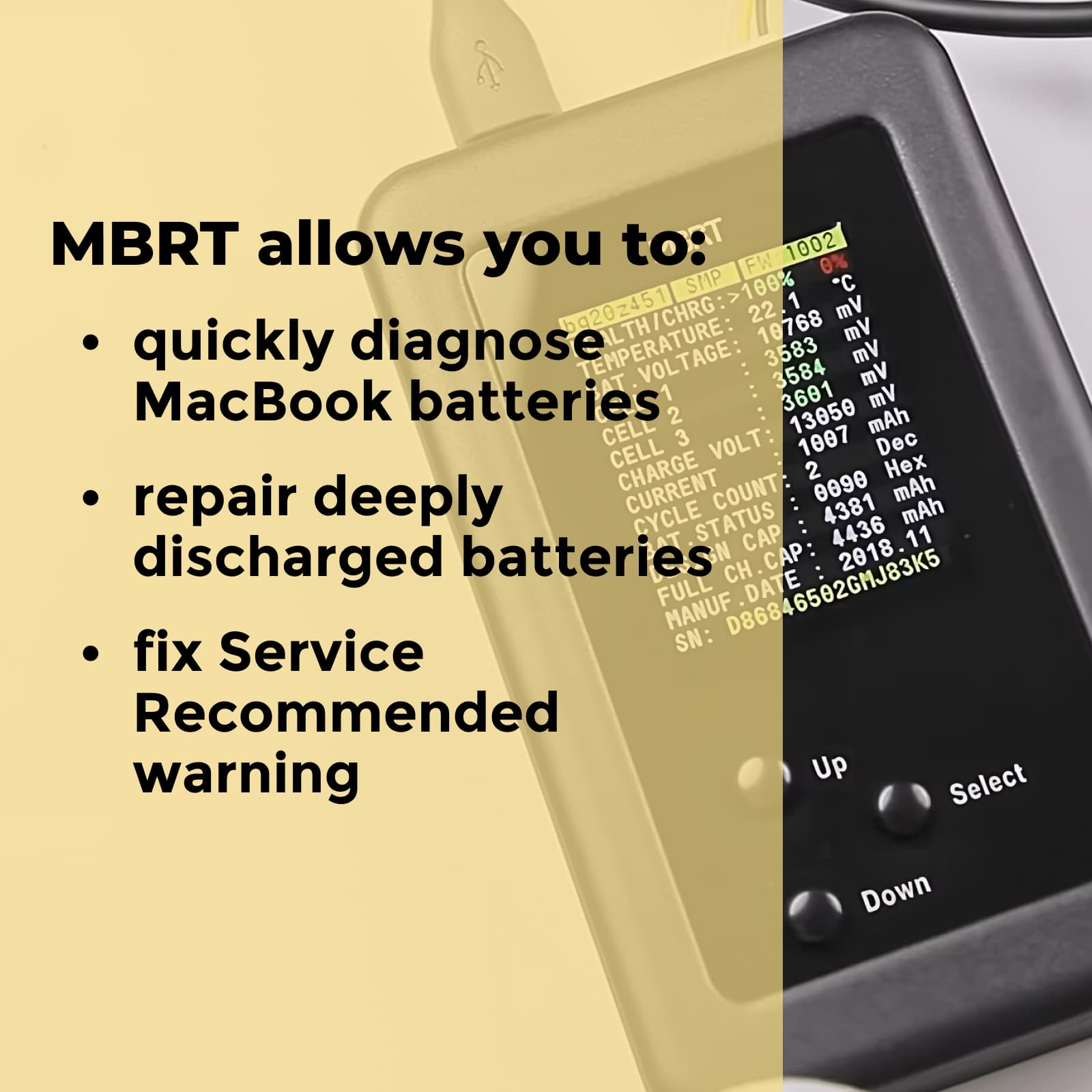 MBRT Pro - Diagnose and Repair Mac Batteries