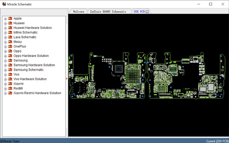 Miracle Схематические изображения Pro software looks like this