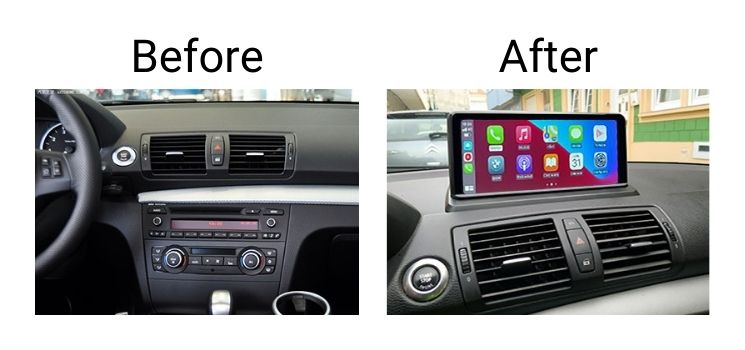 BMW 10.25 inch display before & after