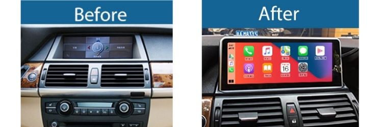 BMW 10.25 inch display before & after