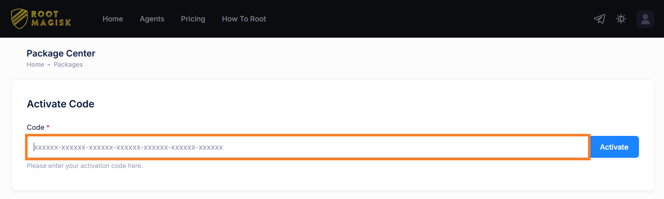 Root Magisk - Enter Your Activation Code